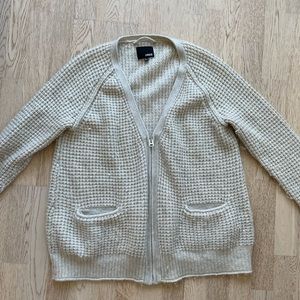 Aritzia wilfred cream zip cardigan